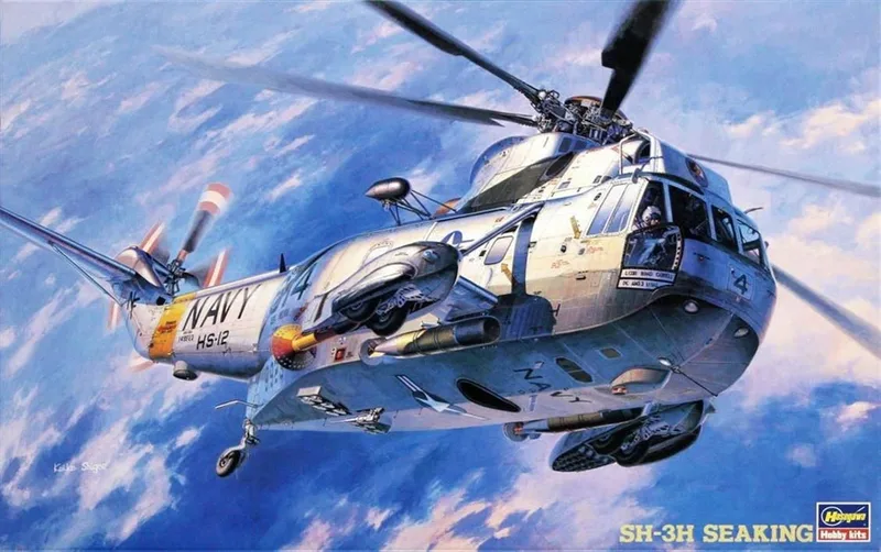 Hasegawa PT1 07201 1/48 Ölçek Sikorshy SH-3H Seaking Helikopter Plastik Model Kiti