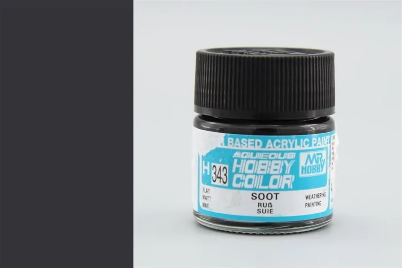 Gunze H343 10 ml. Soot, Aqueous Serisi Maket Boyası