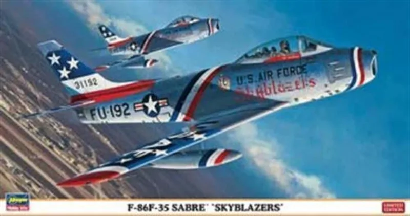 Hasegawa 9969 1/48 Ölçek F-86F-35 Sabre Skyblazers (Limited Edition) Savaş Uçağı Plastik Model Kiti