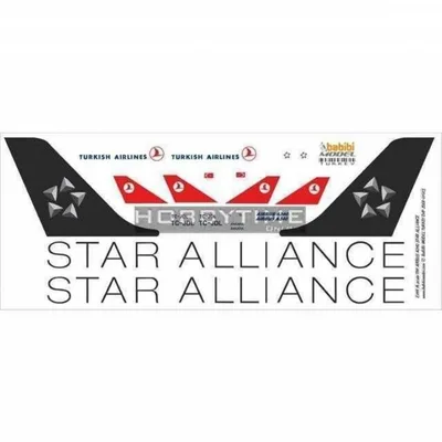 Babibi DAT01015 1/144 Thy, Airbus A340, Star Alliance, Dekal Çıkartma