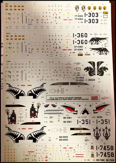 Babibi DDT01013 1/72 Turkish Eskişehir Phantoms-3, Dekal Çıkartma