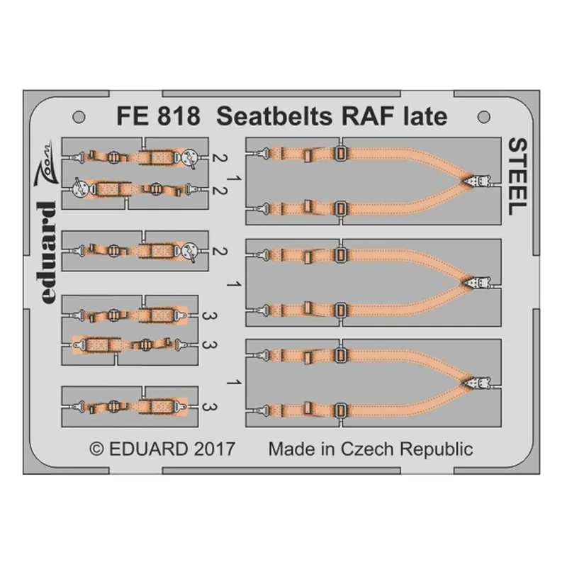 EDUARD FE818 1/48 Seatbelts RAF late STEEL Maket D