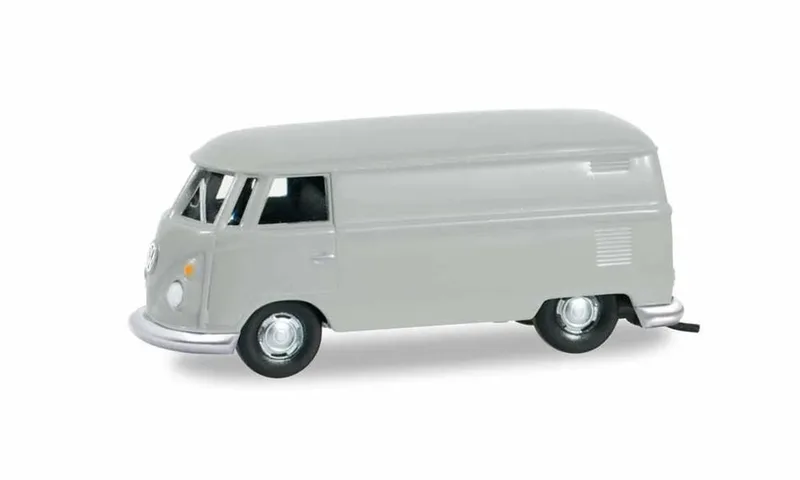 Herpa 090469-003 1/87 Ölçek VW T1 Van, Açık Gri, Sergilemeye Hazır Model Araç