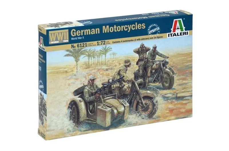 Italeri 6121S 1/72 WWII Alman Motorsikletli Askerler Demonte Plastik Maketi