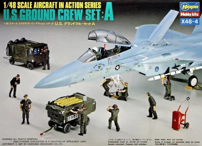 Hasegawa X48-4 36004 1/48 Ölçek US Havaalanı Zemin Ekibi Figür-A Plastik Model Kiti