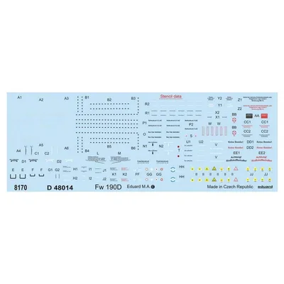 EDUARD D48014 1/48 Fw 190D stencils Maket Detay Se