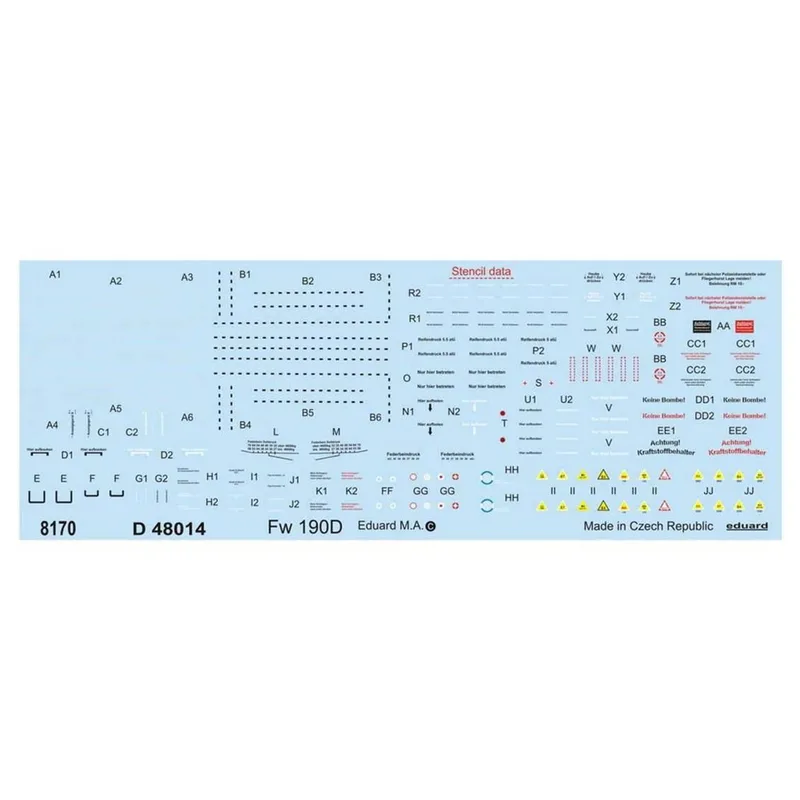 EDUARD D48014 1/48 Fw 190D stencils Maket Detay Se