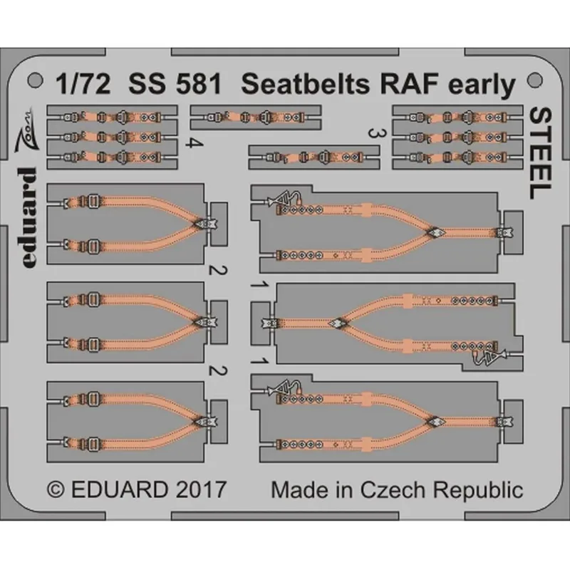 EDUARD SS581 1/72 Seatbelts RAF early STEEL Maket