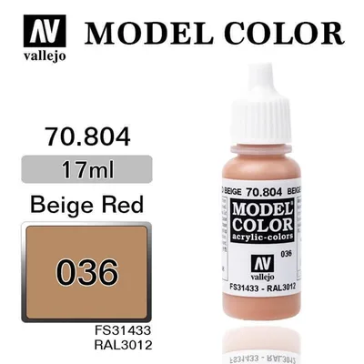 Vallejo 70804 17 ml. (36) Beige Red-Matt, Model Color Serisi Model Boyası