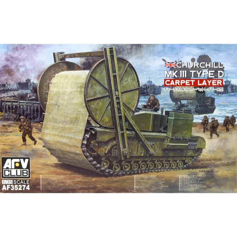 AFV Club AF35274 1/35 Churchill Mk.III Type D Carpet Layer Tank Demonte Plastik Maketi