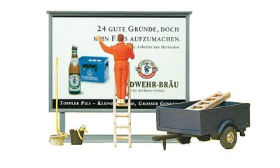 Preiser 10526 1/87 Ölçek bıll-board a afiş asan adam Figürleri