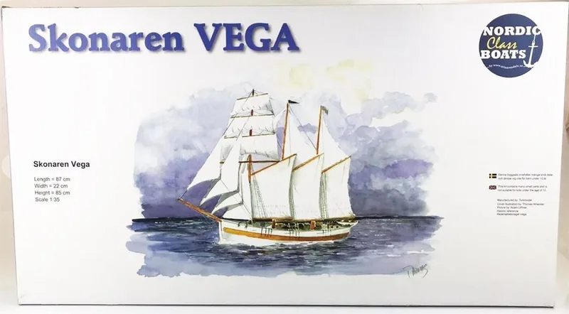 Türk Model 1/35 107 Vega Yelkenli, Demonte Ahşap Maketi