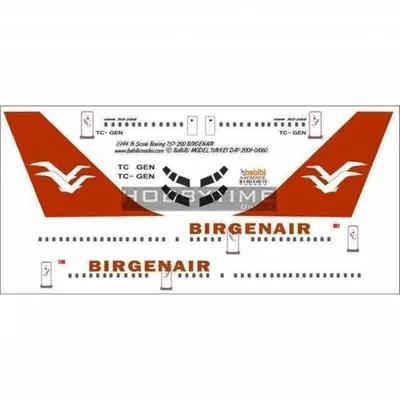 Babibi DAT01060 1/144 Birgen Air, Boeing 757-200, Dekal Çıkartma