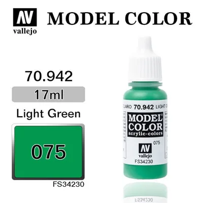 Vallejo 70942 17 ml. (75) Light Green-Matt, Model Color Serisi Model Boyası