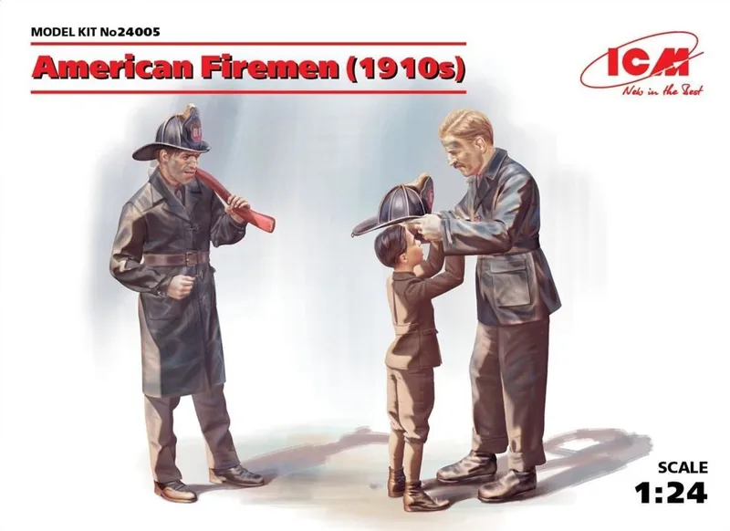 24005 1/24 American Firemen 1910s 3 figures