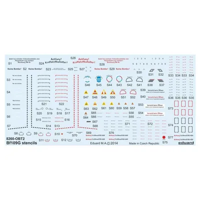EDUARD D48025 1/48 Bf 109G stencils FOR EDUARD Mak