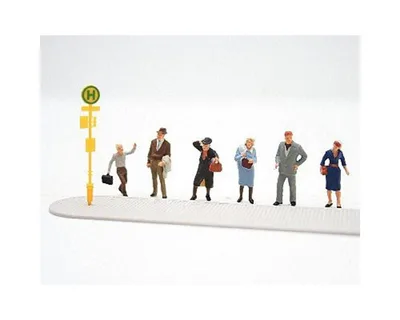 Preiser 10414 1/87 Ölçek wartende an der straßenbahnha Figürleri