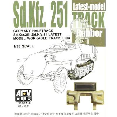 AFV Club AF35081 1/35 Sd. Kfz.251 Geç Dönem, Kauçuk Görünümlü, Hareket Edebilen Tank Paleti Demonte Plastik Maket Seti
