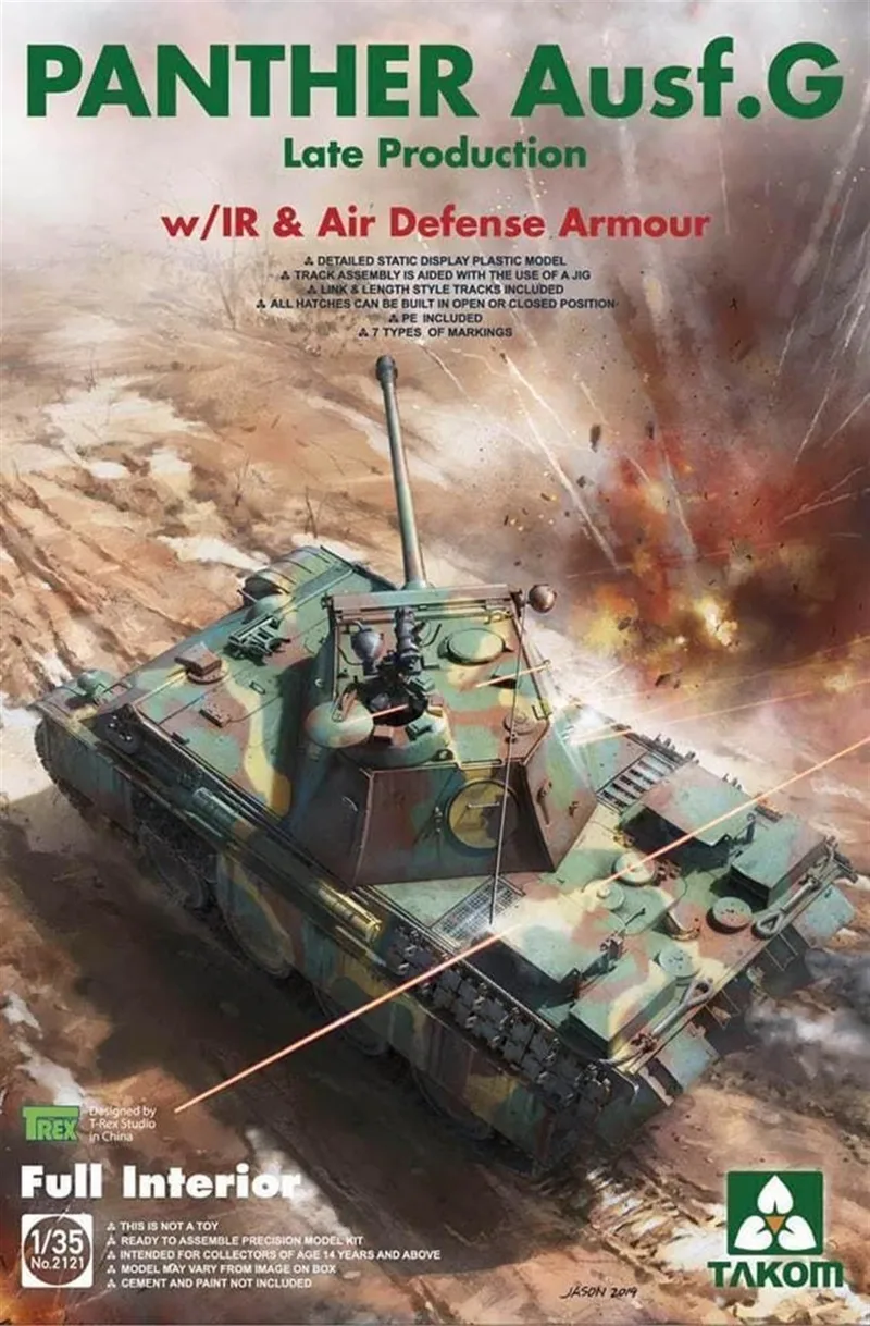Takom 2121 1/35 WWII Panther Ausf.G Tank Maketi w/