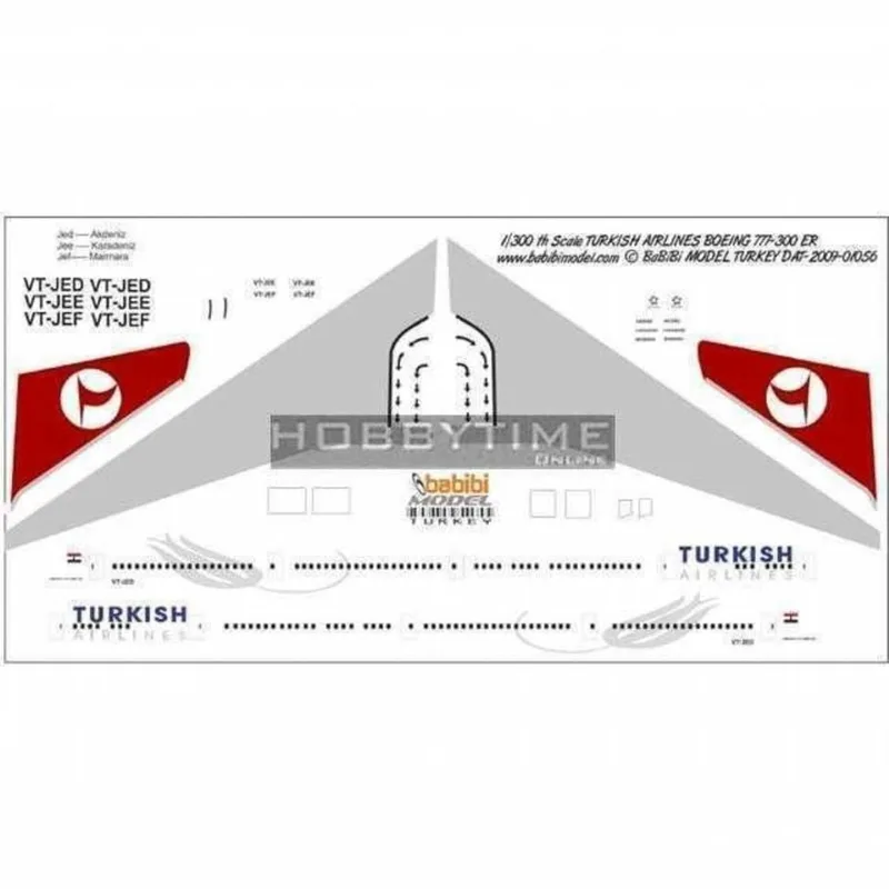 Babibi DAT01056 1/300 Thy, Boeing 777-300ER, Dekal Çıkartma