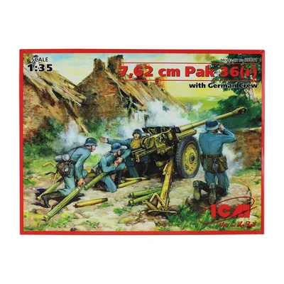 ICM 1/35 7,62 cm Pak 36 Top Maketi Figürlü