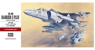 Hasegawa PT28 07228 1/48 Ölçek AV-8B Harrier II Plus Savaş Uçağı Plastik Model Kiti