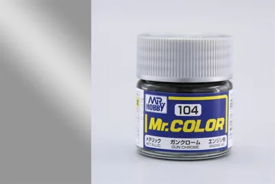 Gunze C104 10 ml. Gun Chrome, Mr.Color Serisi Maket Boyası
