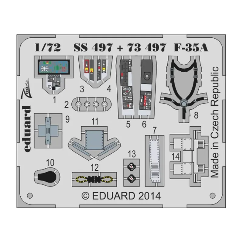 EDUARD SS497 1/72 F-35A interior S.A. FOR ITALERI