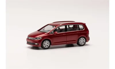Herpa 038492-004 1/87 Ölçek VW Touran, Kırmızı, Sergilemeye Hazır Model Araç