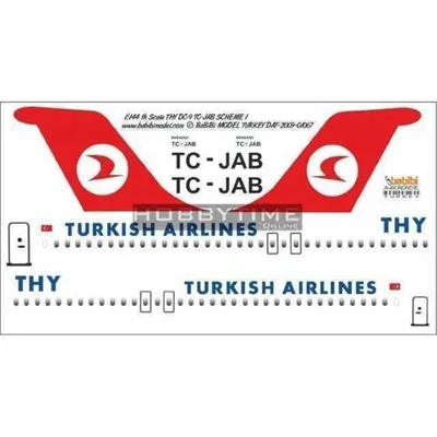 Babibi DAT01067 1/144 Thy, DC-9, TC-JAB, Dekal Çıkartma