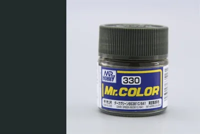 Gunze C330 10 ml. Dark Green BS381C 641, Mr.Color Serisi Maket Boyası