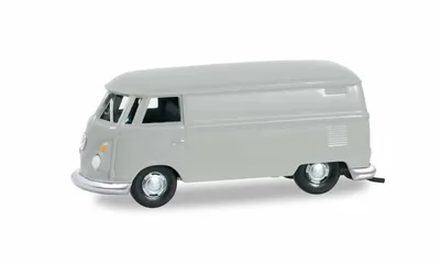 Herpa 090469-003 1/87 Ölçek VW T1 Van, Açık Gri, Sergilemeye Hazır Model Araç