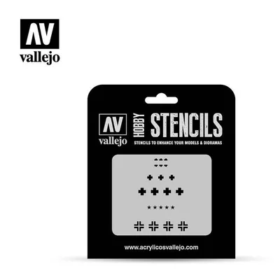 Vallejo ST-AFV001 1/35 WW II Alman Tank Şemaları Esnek Boya Şablonu