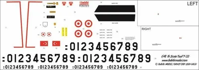 Babibi DBT01264 1/72 Tuaf T-33, Dekal Çıkartma