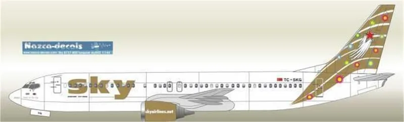 SKY010 1/144 SKY B737-400 GOLD WİTH LASER PRİNTED