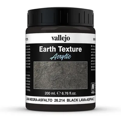 Vallejo 26214 200 ml. Black Lava, Diorama Toprak Dokusu Yapma Boyası