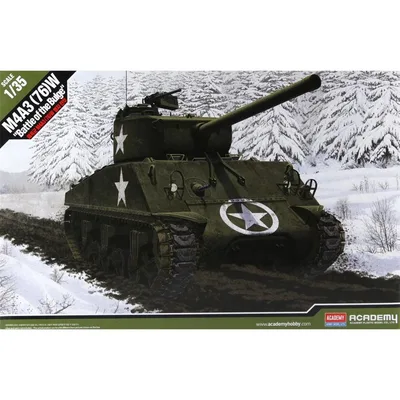 Academy 13500 1/35 Amerikan Kara Kuvvetleri M4A3 76mm Sherman Orta Tankı Demonte Plastik Maketi