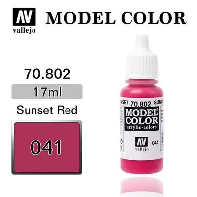 Vallejo 70802 17 ml. (41) Sunset Red-Matt, Model Color Serisi Model Boyası