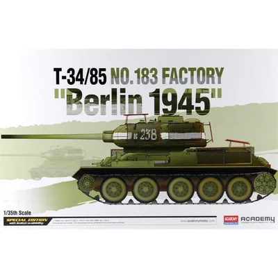 Academy 13295 1/35 T-34/85 No.183 Factory Berlin 1945 Tankı Demonte Plastik Maketi