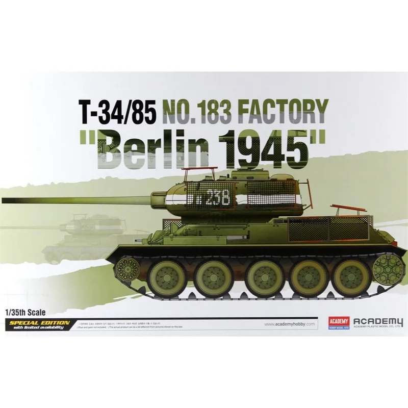 Academy 13295 1/35 T-34/85 No.183 Factory Berlin 1945 Tankı Demonte Plastik Maketi