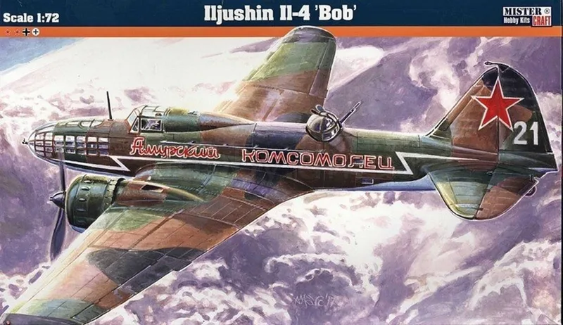 Mistercraft F019 1/72 Ilushin IL-4 BOB Savaş Uçağı Demonte Plastik Maketi