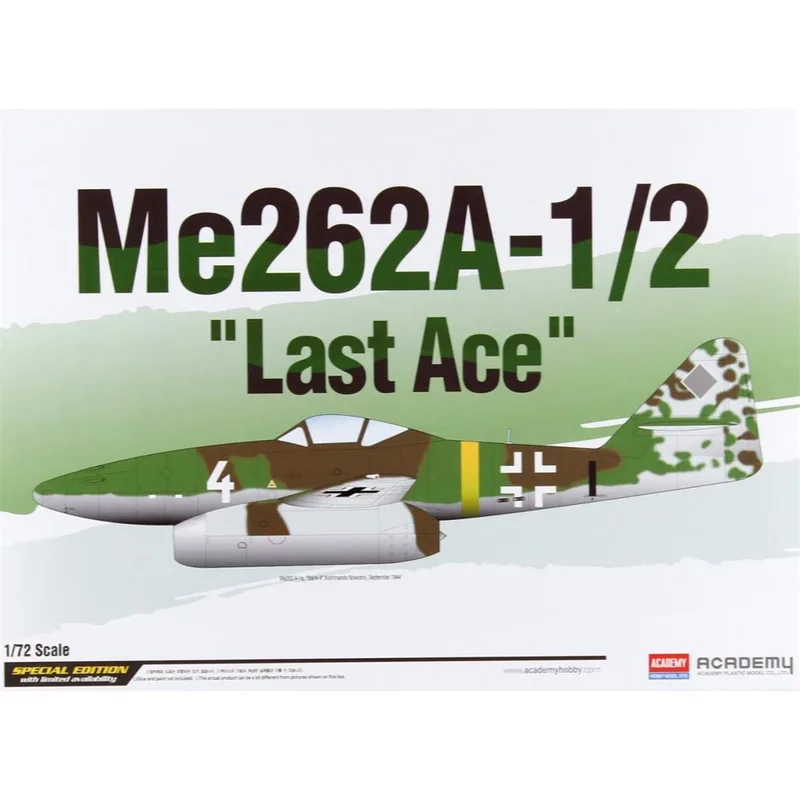 Academy 12542 1/72 Me262A-1/2 (Last Ace) Special Edition Savaş Uçağı Demonte Plastik Maketi