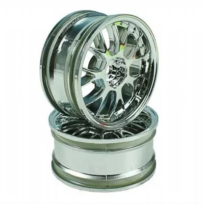 Silver 7 Y-Spoke Wheels 1/10 Car 3mm Offset ( 2 pcs)