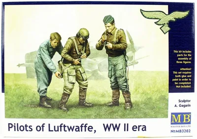 MasterBox 3202 1/32 Ölçek, WW II Serisi, Luftwaffe Pilotları, Plastik Figür Kiti