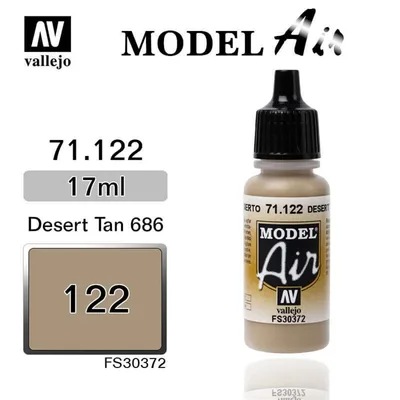 Vallejo 71122 17 ml. US Desert Armour 686, Model Air Serisi Model Boyası