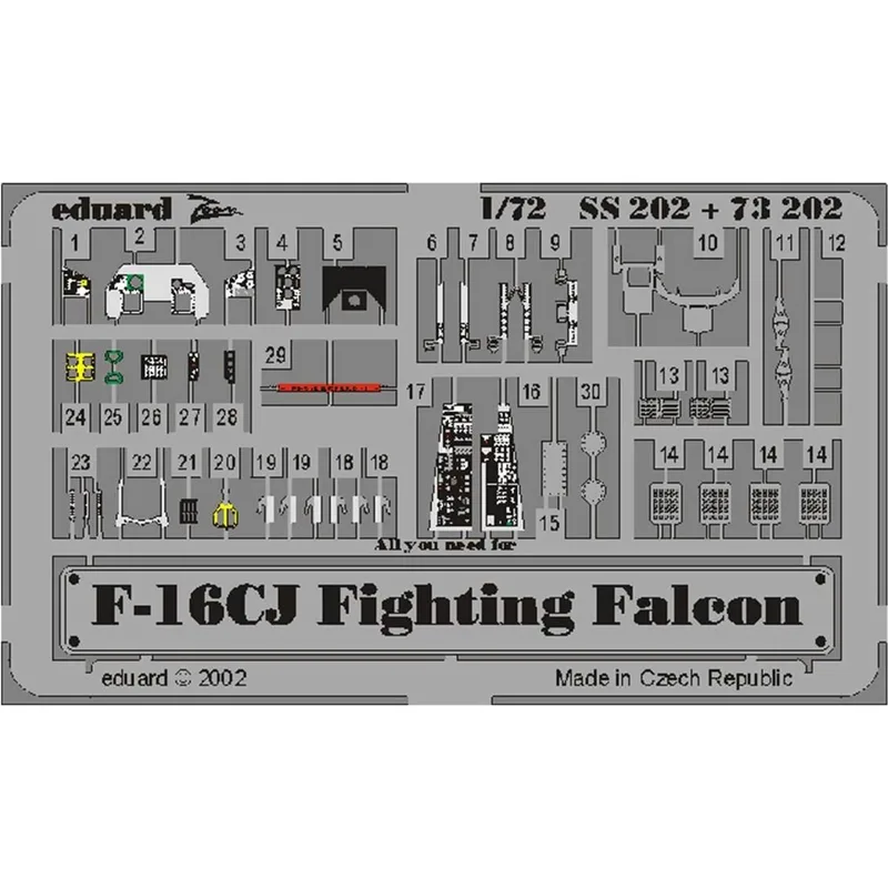 EDUARD SS202 1/72 F-16C FOR HASEGAWA Maket Detay S