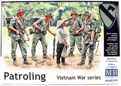 MasterBox 3599 1/35 Ölçek, Vietnam Savaşı Serisi, Amerikan Devriyeleri , Plastik Figür Kiti