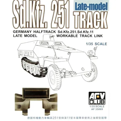 AFV Club AF35069 1/35 Sd.Kfz.251 Geç Dönem, Hareket Edebilen Tank Paleti Demonte Plastik Maket Seti