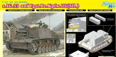 Dragon 6713 1/35 Ölçek s.IG.33 auf Fgst.Pz.Kpfw.III(Sfl.) Zırhlı Topçu Bataryası Plastik Model Kiti