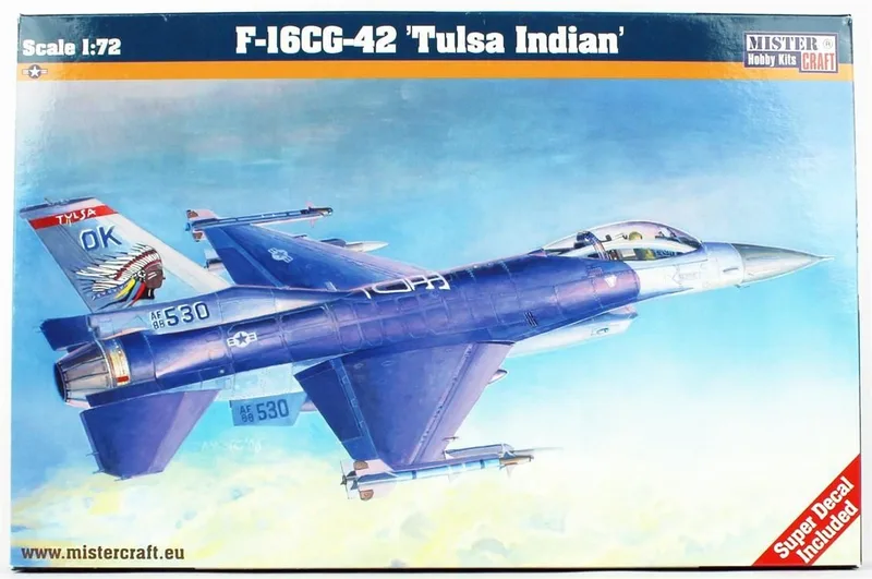 Mistercraft D105 1/72 F-16C-42 (Tulsa Yerlileri) Savaş Uçağı Demonte Plastik Maketi